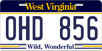 WV license plate OHD856