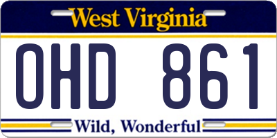 WV license plate OHD861