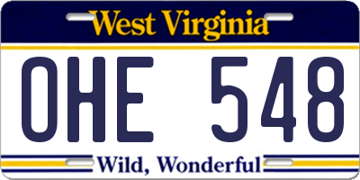 WV license plate OHE548