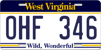 WV license plate OHF346