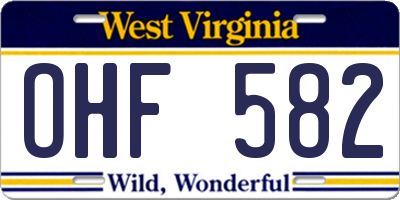WV license plate OHF582