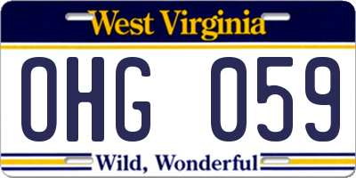 WV license plate OHG059
