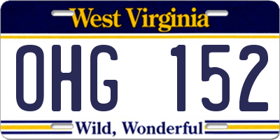 WV license plate OHG152
