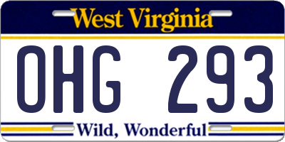 WV license plate OHG293