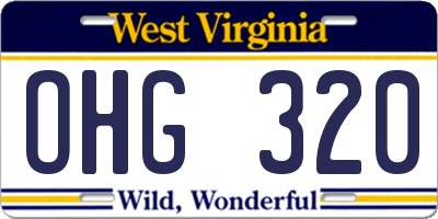 WV license plate OHG320