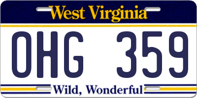 WV license plate OHG359