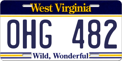 WV license plate OHG482