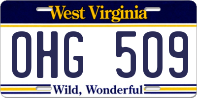 WV license plate OHG509