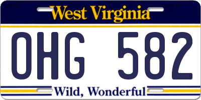 WV license plate OHG582