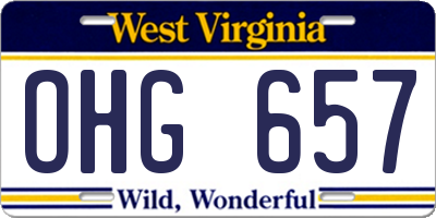 WV license plate OHG657