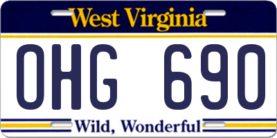 WV license plate OHG690