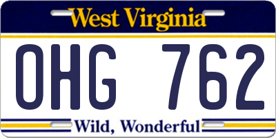 WV license plate OHG762