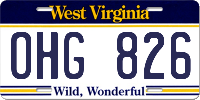 WV license plate OHG826