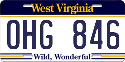 WV license plate OHG846