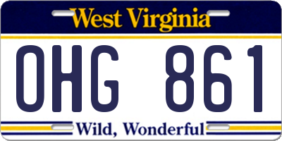 WV license plate OHG861