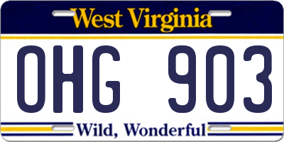 WV license plate OHG903