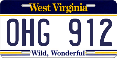 WV license plate OHG912