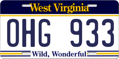 WV license plate OHG933