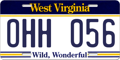 WV license plate OHH056