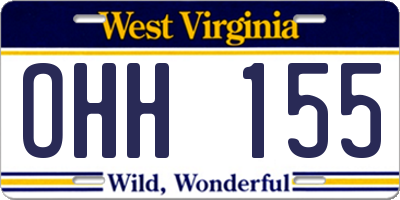 WV license plate OHH155
