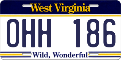 WV license plate OHH186