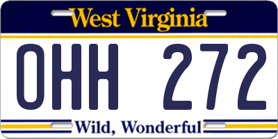WV license plate OHH272
