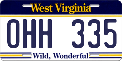 WV license plate OHH335