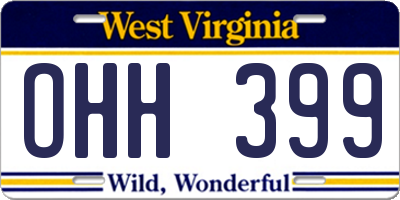 WV license plate OHH399