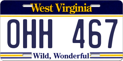 WV license plate OHH467