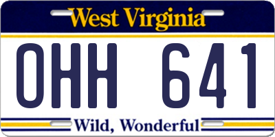 WV license plate OHH641