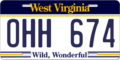 WV license plate OHH674