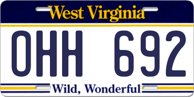 WV license plate OHH692