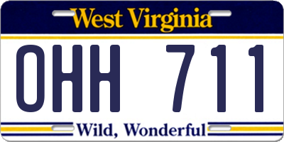 WV license plate OHH711