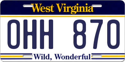 WV license plate OHH870
