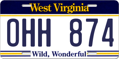 WV license plate OHH874