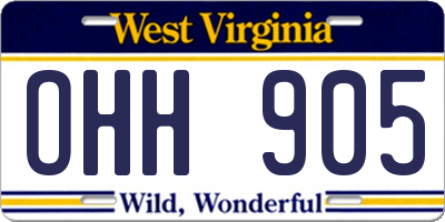 WV license plate OHH905