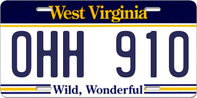 WV license plate OHH910