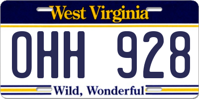 WV license plate OHH928