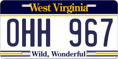 WV license plate OHH967