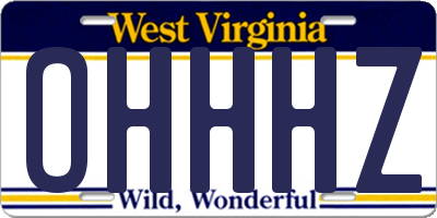 WV license plate OHHHZ