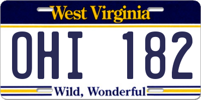 WV license plate OHI182