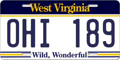 WV license plate OHI189