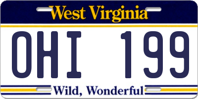 WV license plate OHI199
