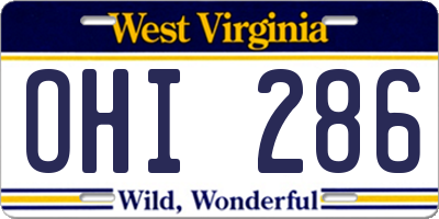 WV license plate OHI286