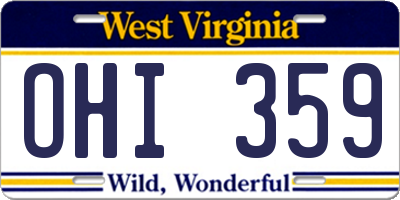 WV license plate OHI359