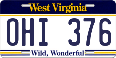WV license plate OHI376