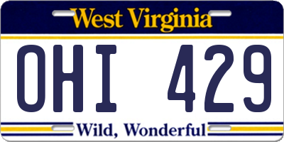 WV license plate OHI429