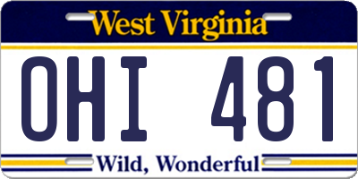 WV license plate OHI481