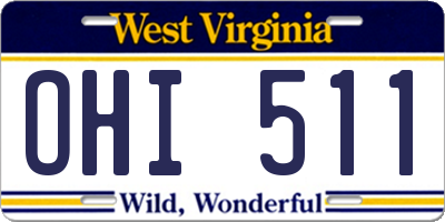 WV license plate OHI511