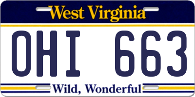 WV license plate OHI663